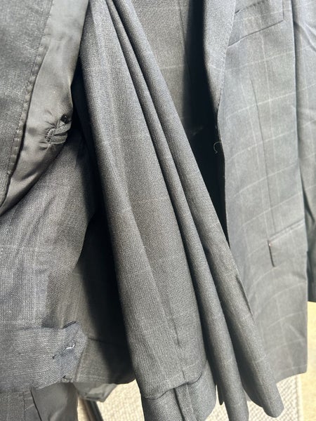 Men’s grey-check wool suit 104 2 trousers Carousel 3