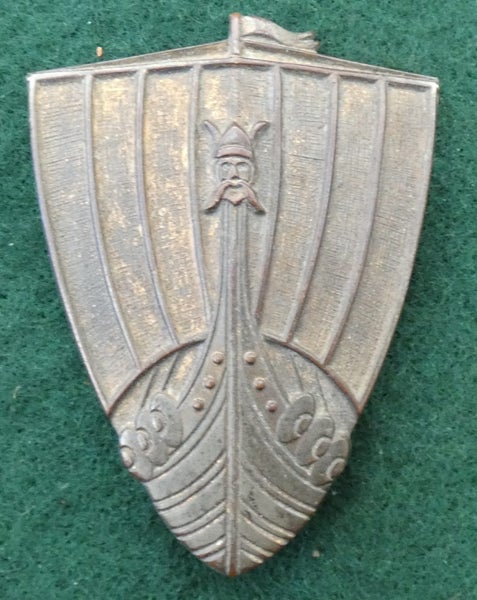 1950's VIKING SHIP Bonnet BADGE for a ROVER 90 Norseman Long Boat RAPE & PILLAGE Carousel 1
