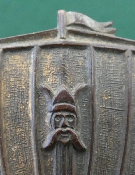 1950's VIKING SHIP Bonnet BADGE for a ROVER 90 Norseman Long Boat RAPE & PILLAGE Carousel 2