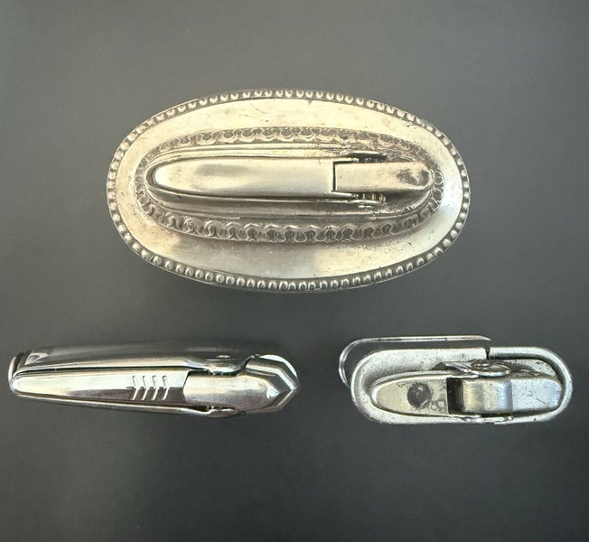 Vintage Ronson Silver Plate Table Lighter ''Queen Anne'' Made In Usa Carousel 2