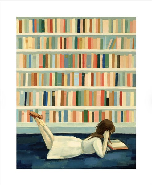 Art Print "Girl in Library" BRAND NEW FRAMED Carousel 1