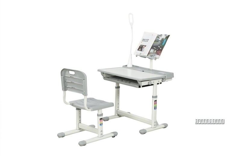 MINI Ergonomic Height Adjustable Kid's Desk and Chair (Grey) Carousel 1