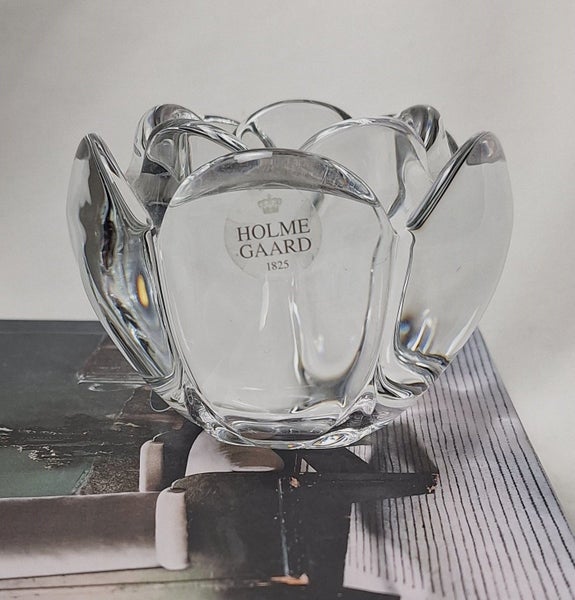 ++SCANDINAVIAN " CRYSTAL GLASS HOLMEGGARD LOTUS" VOTIVE CANDLE HOLDER +++ Carousel 1