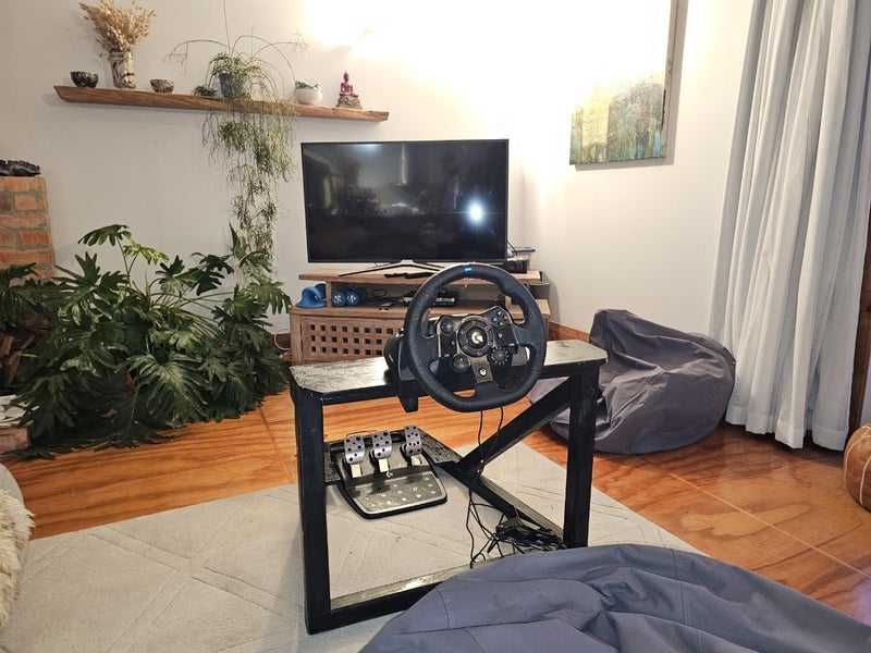 Logitech G923 racing wheel + Custom Frame + Pedels Carousel 1