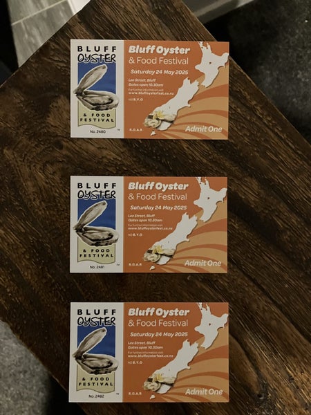 Bluff oyster festival ticket Carousel 1