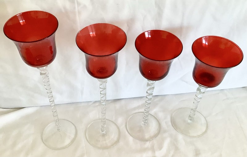 4 stunning red candle holders Carousel 2