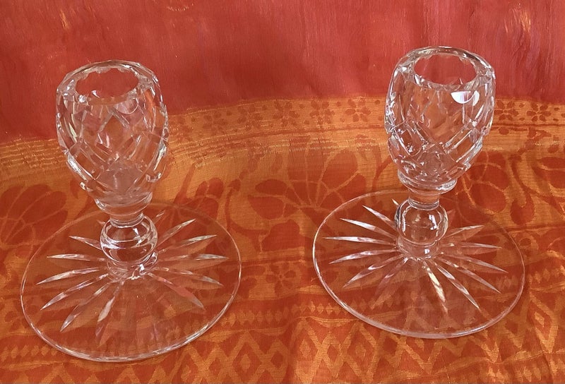 Stunning Webb Corbett crystal candle holders Carousel 1
