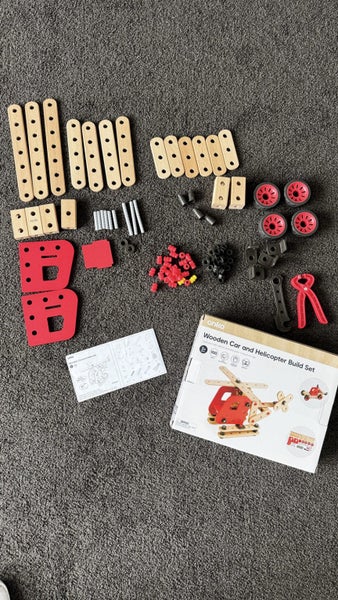 Meccano Skid Steer Bulldozer & Wooden Car & Helicopter Set Carousel 6