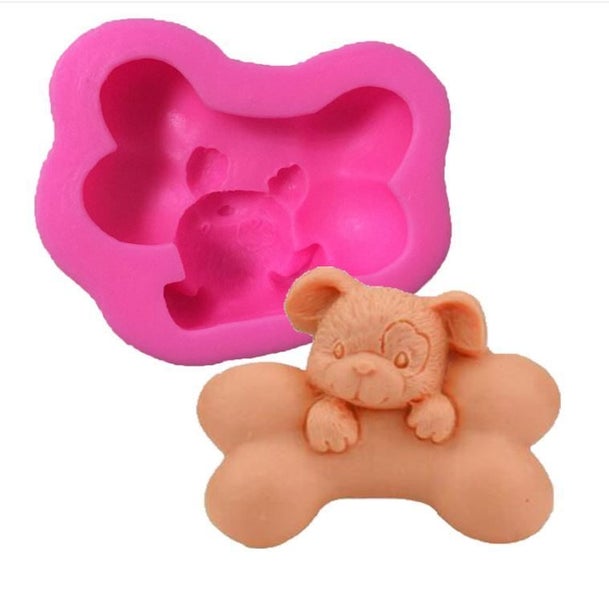 3D puppy and bone cake mold Carousel 1