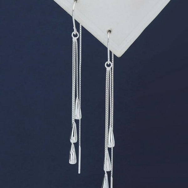 925 Sterling Silver Thread-Through Earrings | 70mm | Gift Boxed63617627431426111