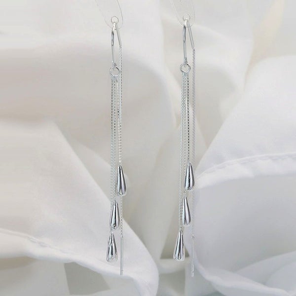 925 Sterling Silver Thread-Through Earrings | 70mm | Gift Boxed63617627431426114