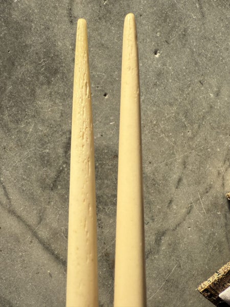Antique Pair of Hand Carved Bone Sewing Needles in Silk Case Carousel 20