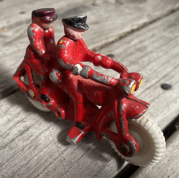 Vintage Fun Ho Motorcycle with Two Riders Carousel 1