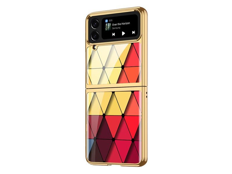 Slim Tempered Glass Plating Case Cover for Samsung Galaxy Z Flip 4 Carousel 4