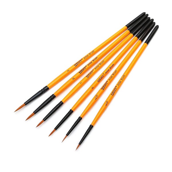 6 Piece Detail Paint Brush Set For Acrylic Watercolour Oil Models And Nails629317245803531122
