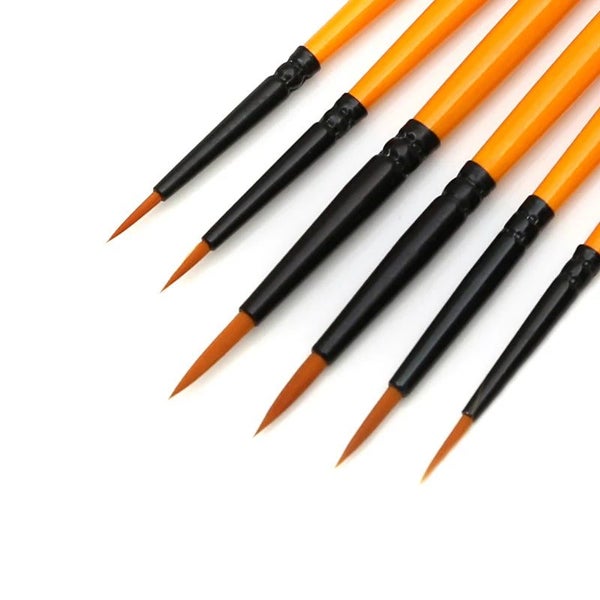 6 Piece Detail Paint Brush Set For Acrylic Watercolour Oil Models And Nails62931724580353112