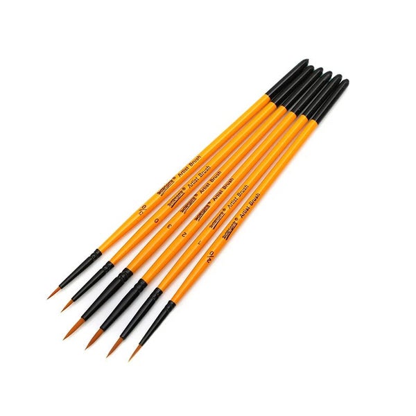 6 Piece Detail Paint Brush Set For Acrylic Watercolour Oil Models And Nails62931724580353114