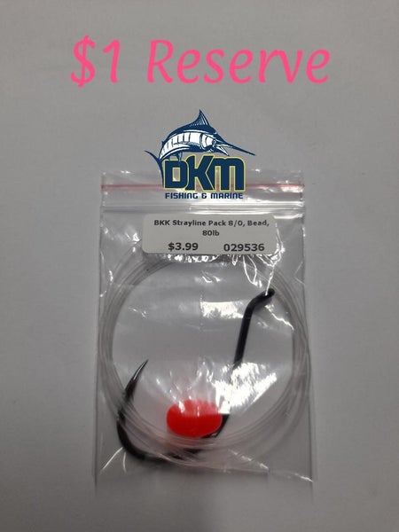 BKK Strayline Pack 8/0 hook, bead, 1m 80 Fluorocarbon Trace 80lb 29536 Carousel 1