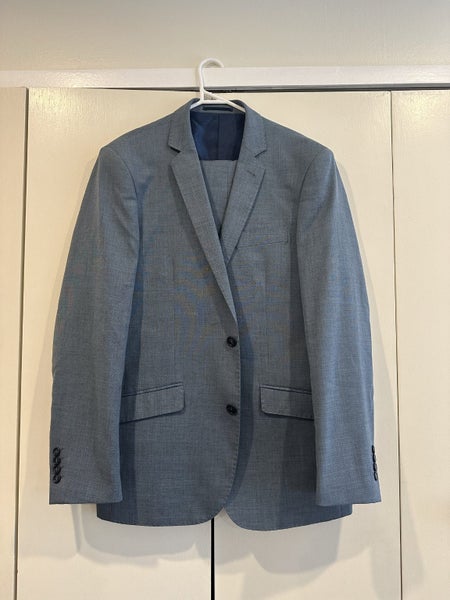 H. Brothers 2 Piece Sharkskin Blue Suit- pants and jacket included! Carousel 1