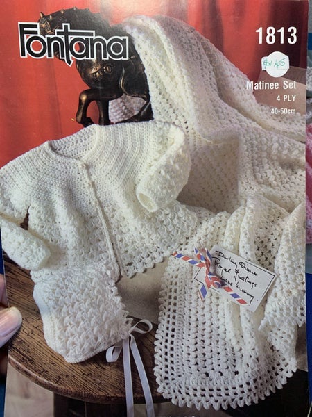 CHARMING BUNDLE OF VINTAGE KNITTING PATTERNS FOR MATINEE JACKETS Carousel 2