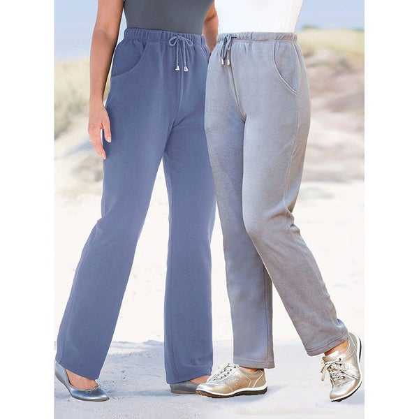 2 pack of fleece pants - winter warmth for your bottom - size 12 - silver /blue Carousel 1