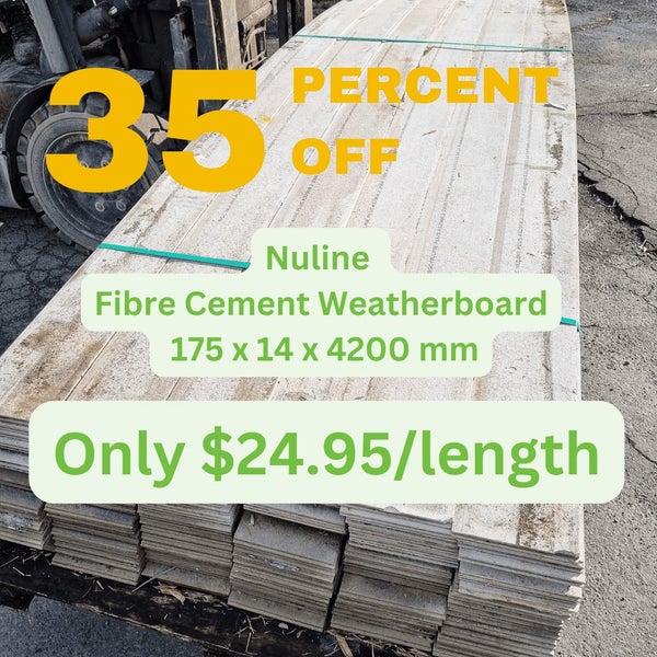 FIBRE CEMENT WEATHER BOARD ** 35% OFF ** PACKETS - DURAPLANK 175x14x4200mm $2... Carousel 1