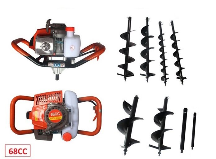 POST HOLE BORER 68CC + 1pc 200MM AUGER + 1PC 50CM EXT. Carousel 1