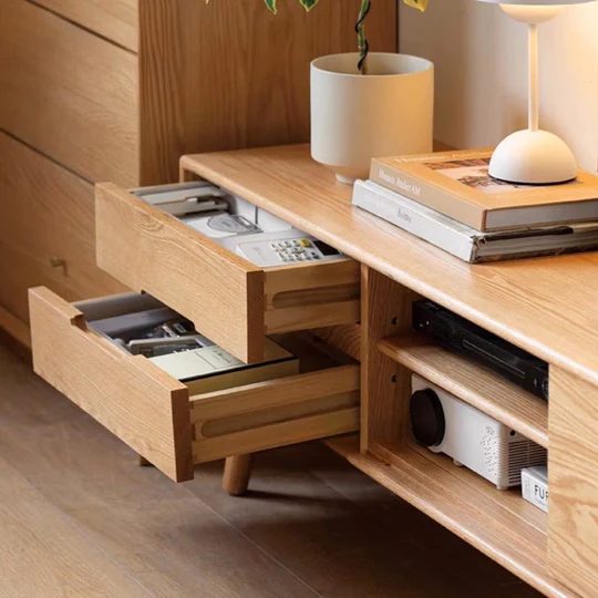 Malmo Natural Solid Oak Entertainment Unit Design Two (Oak Furniture Store) Carousel 2