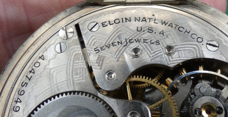 British Army BROAD ARROW Marked ELGIN 7 Jewel MILITARY Pocket Watch USA-Made WW1 Carousel 2