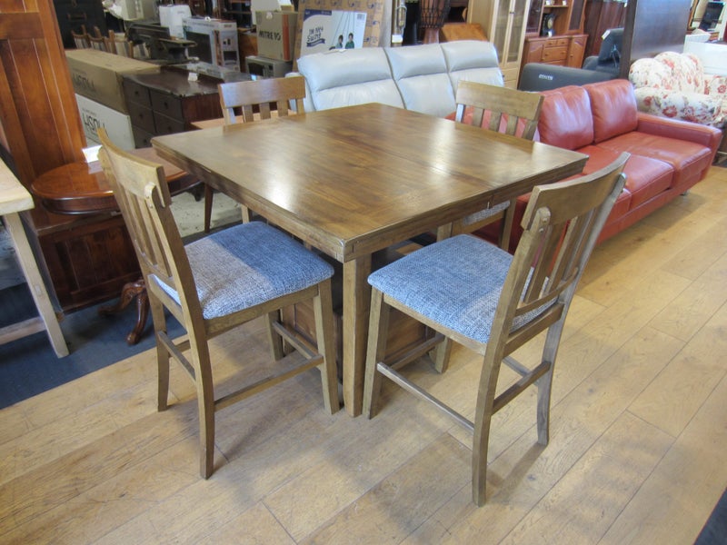 'Haddigan' Counter Height Extension Table + 4 Chairs Carousel 1