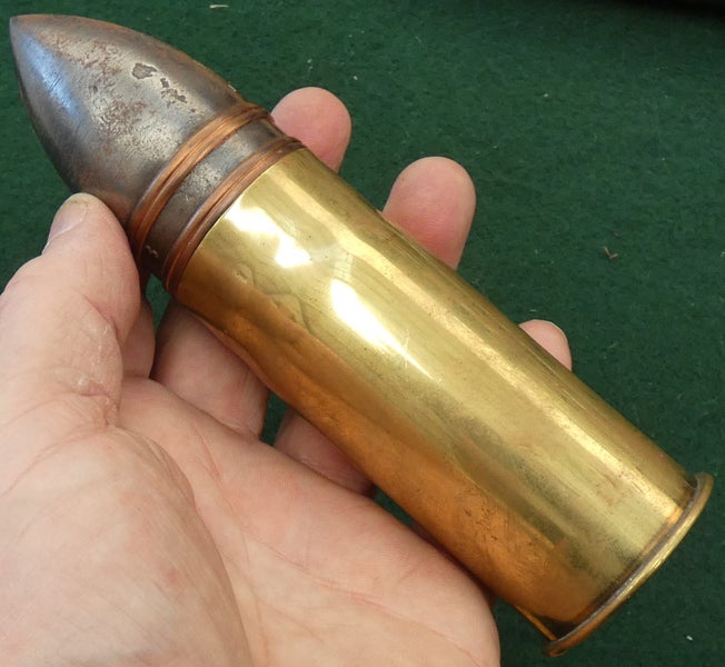 1 Pounder POM POM Boer War & WW1 Cannon Gunshell A.P. Projectile & Case Bullet Carousel 1