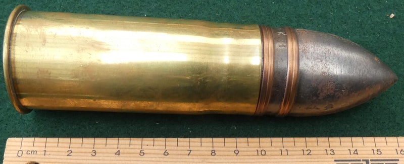 1 Pounder POM POM Boer War & WW1 Cannon Gunshell A.P. Projectile & Case Bullet Carousel 2