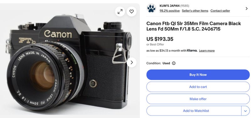 Canon FTb QL Black Body. Great User Camera. Carousel 11