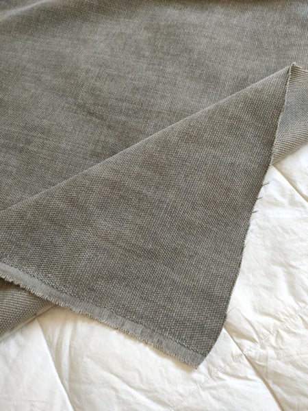 New, unused sage grey-green velvet-canvas upholstery fabric 4m Carousel 2