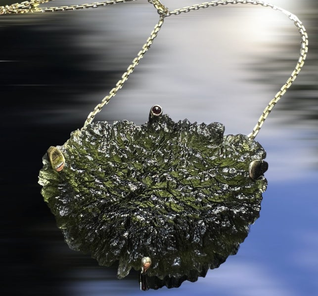 Moldavite Necklace 14k Gold Carousel 12