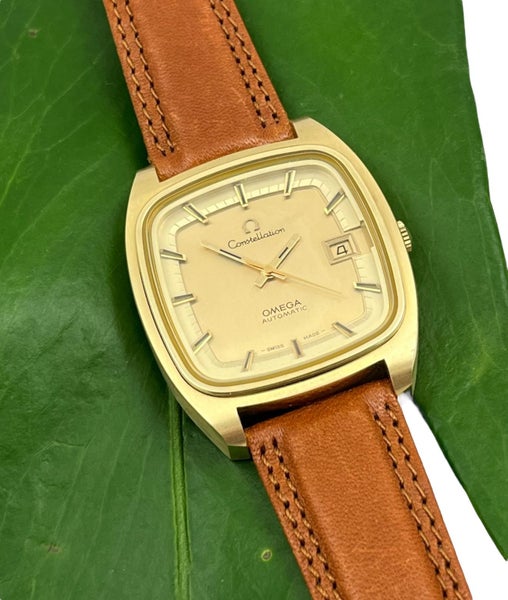 Omega Constellation 1970s Automatic 14ct gold Capped Mens Wristwatch Rf 166.0220 Carousel 1