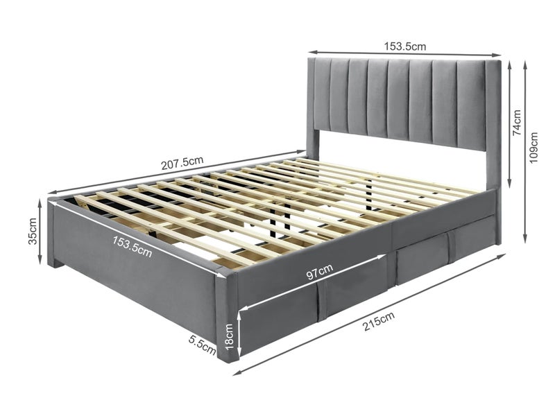 Queen Fabric Bed Frame Carousel 9