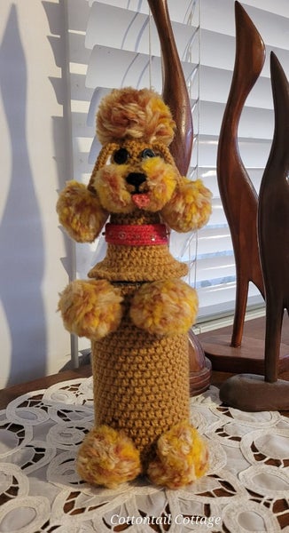 Retro Crochet Poodle Bottle Cover Carousel 1