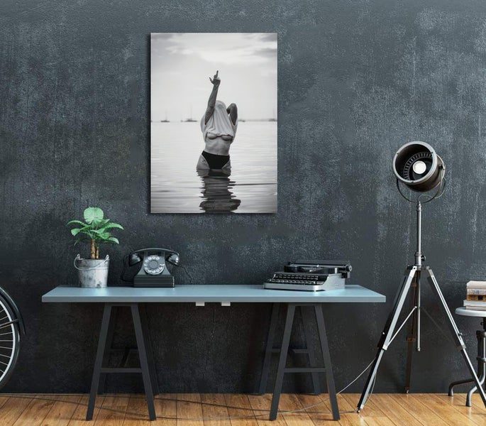 Framed $1 RESERVE 1 Panel Canvas Art Print - Finger Carousel 3