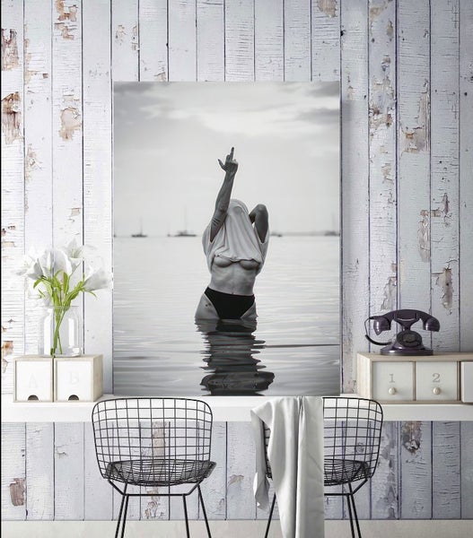 Framed $1 RESERVE 1 Panel Canvas Art Print - Finger Carousel 2