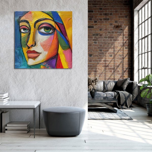 Framed $1 RESERVE 1 Panel Canvas Art Print - Face Carousel 3