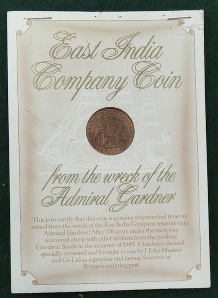 SHIPWRECK COIN Salvaged Off East India Co. Ship Admiral Gardener SANK Jan. 1809 Carousel 1