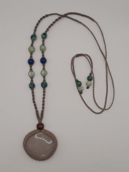 Clear Quartz Macrame Gemstone Necklace Carousel 6