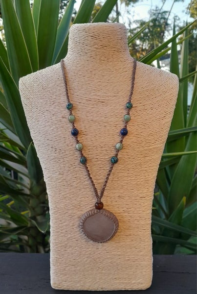 Clear Quartz Macrame Gemstone Necklace Carousel 1