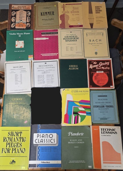 19 x Piano / Violin Music Books including Bach & Mozart Carousel 1