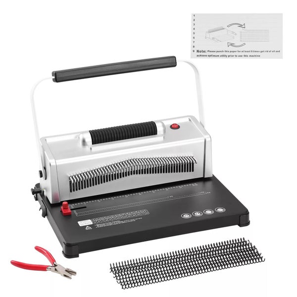 Coil Spiral Binding Machine Book Maker Electric 46-Hole 100 Binding Spines Carousel 1