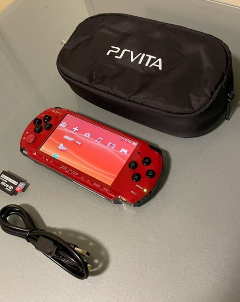Special Edition PSP3000 Black Red PSP in 6.60 PRO-C 64G Cable and Pouch Carousel 1