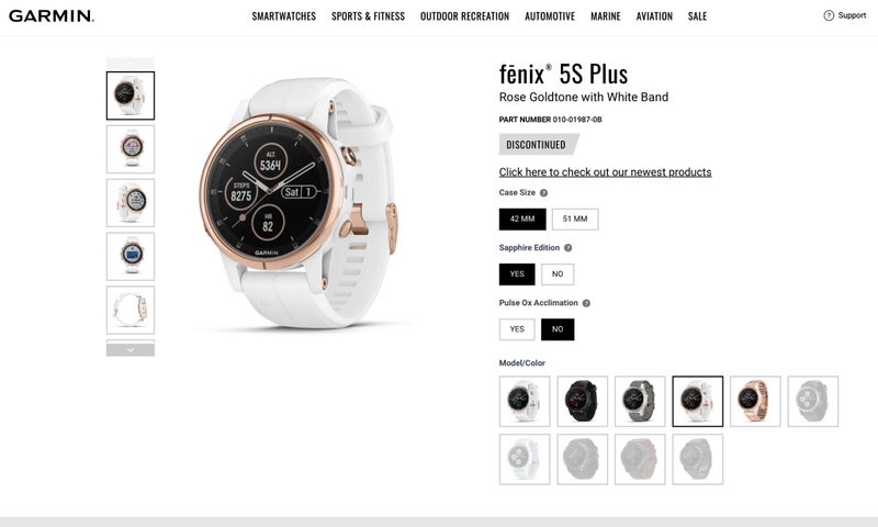 Garmin Fenix 5S Plus Rose Gold/White Sapphire Edition Carousel 1