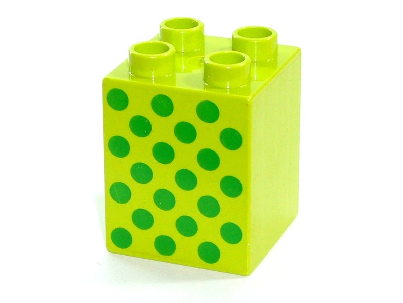 ®™DUPLO - Brick 2 x 2 x 2 with Green Dots Pattern ~Retired November 2014~ Carousel 2