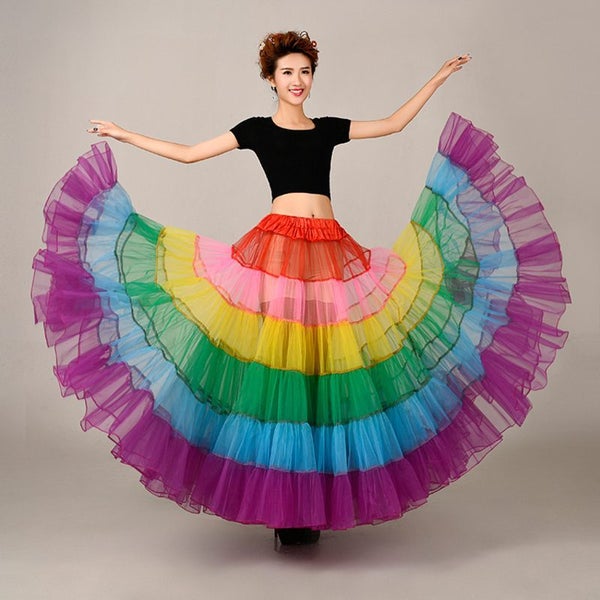 Rainbow Tutu Skirt Petticoat Tulle underskirt Carousel 1